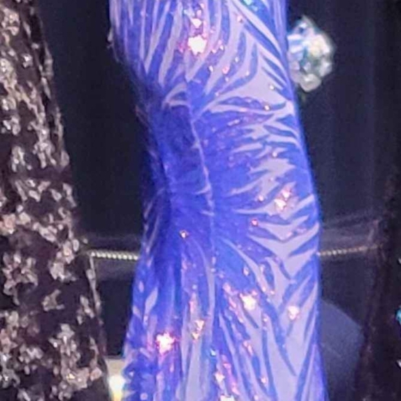 8 Beautiful unique blue, mixed color,  sequins prom dress - Picture 2 of 4